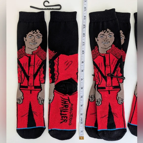 3 Pairs NEW Michael Jackson Thriller Socks UNISEX 1980s Pop Culture 80s 90s MJ - Picture 7 of 9